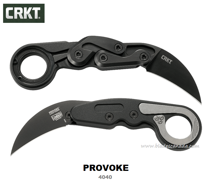 CRKT Provoke Karambit Folding Knife, D2 Steel, Aluminum, CRKT4040